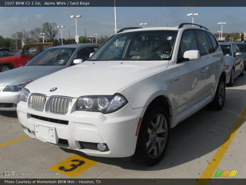 Alpine White / Sand Beige 2007 BMW X3 3.0si