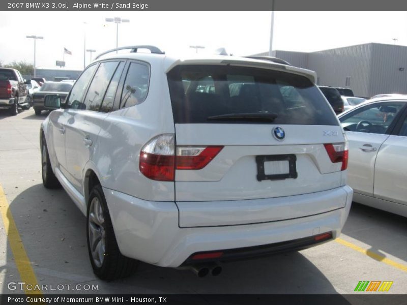 Alpine White / Sand Beige 2007 BMW X3 3.0si