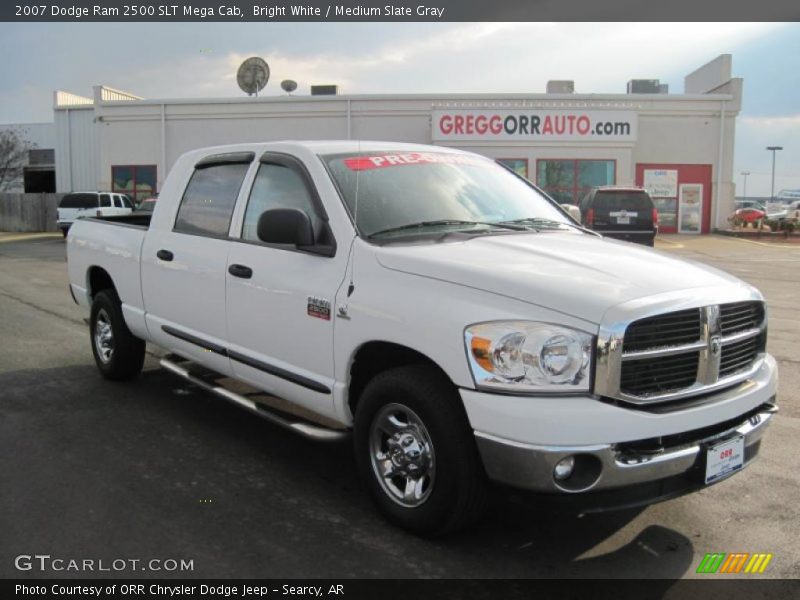 Bright White / Medium Slate Gray 2007 Dodge Ram 2500 SLT Mega Cab