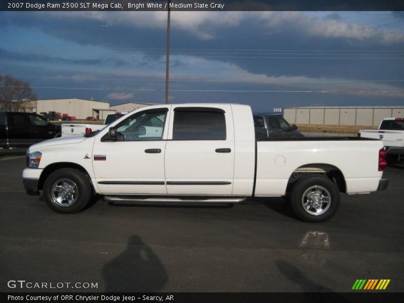 Bright White / Medium Slate Gray 2007 Dodge Ram 2500 SLT Mega Cab
