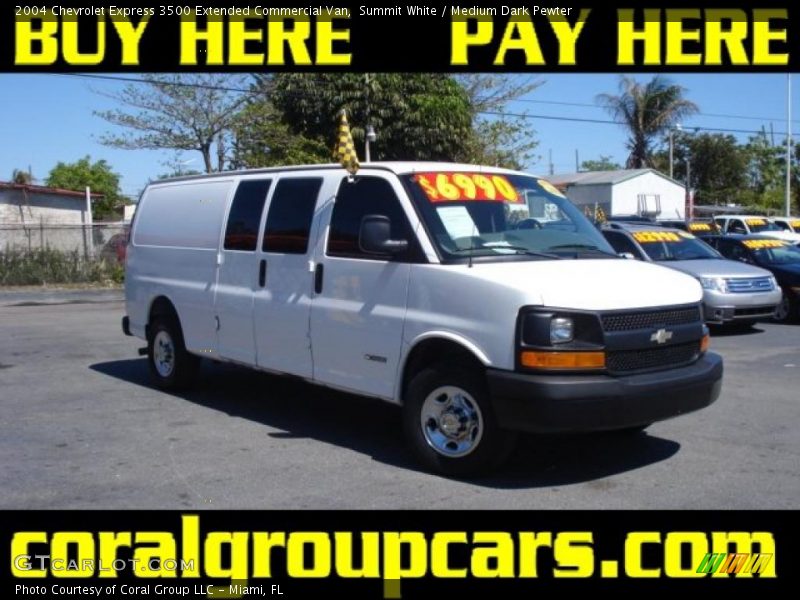 Summit White / Medium Dark Pewter 2004 Chevrolet Express 3500 Extended Commercial Van