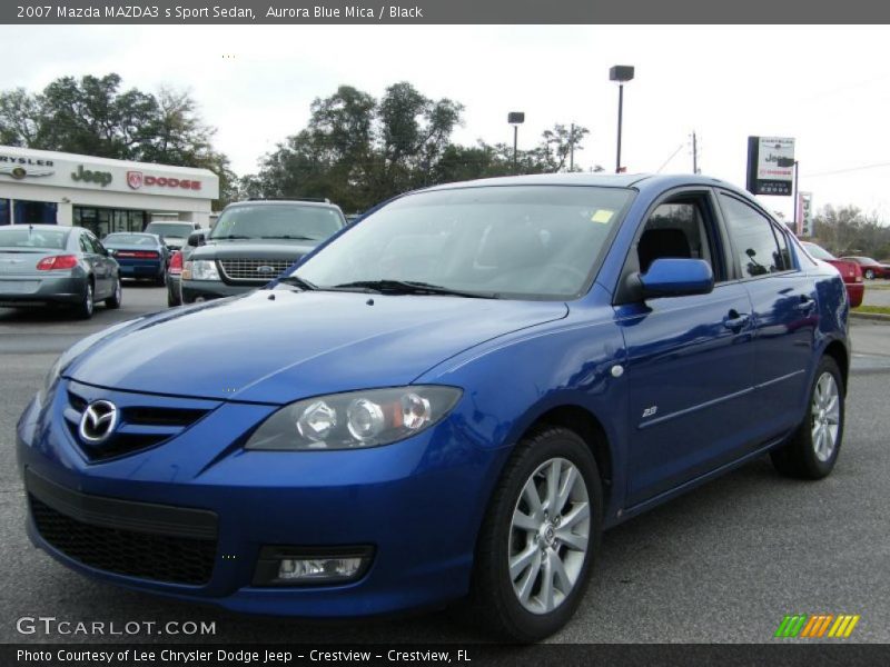 Aurora Blue Mica / Black 2007 Mazda MAZDA3 s Sport Sedan