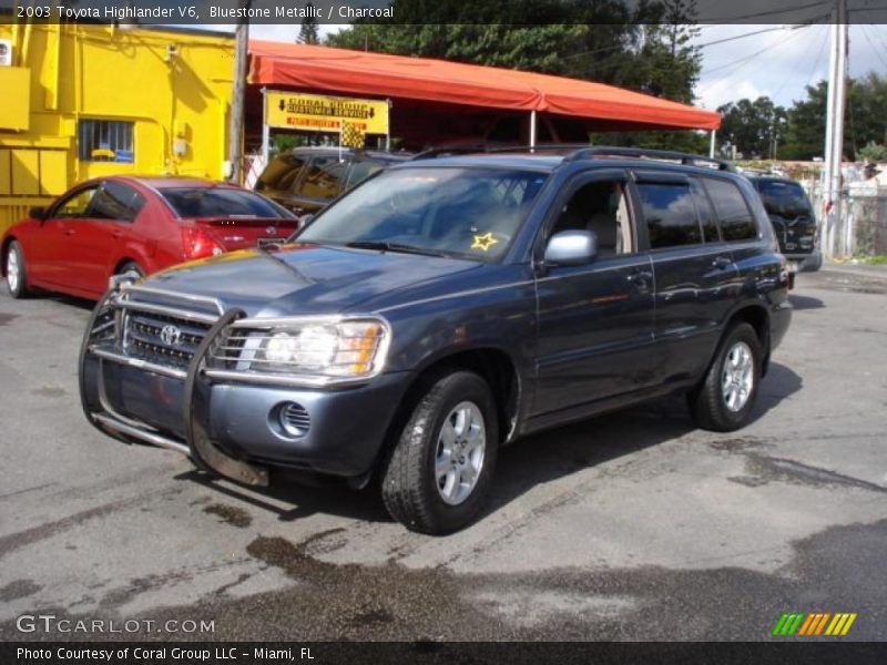 Bluestone Metallic / Charcoal 2003 Toyota Highlander V6