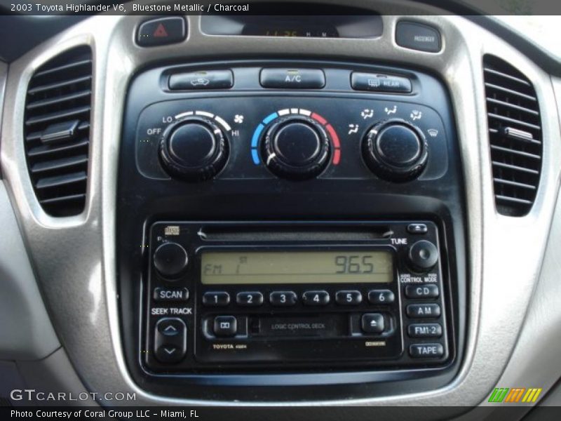 Bluestone Metallic / Charcoal 2003 Toyota Highlander V6