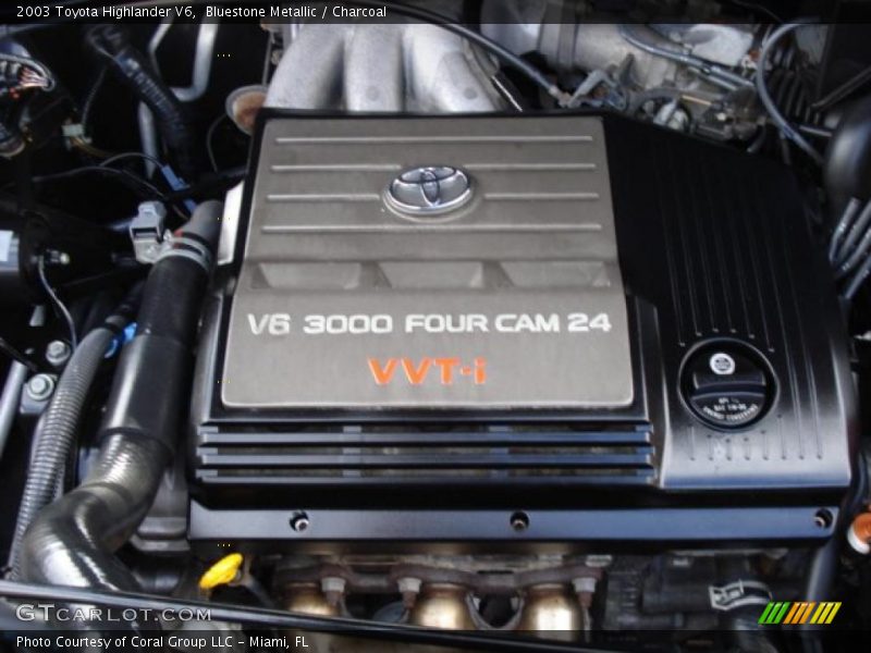Bluestone Metallic / Charcoal 2003 Toyota Highlander V6