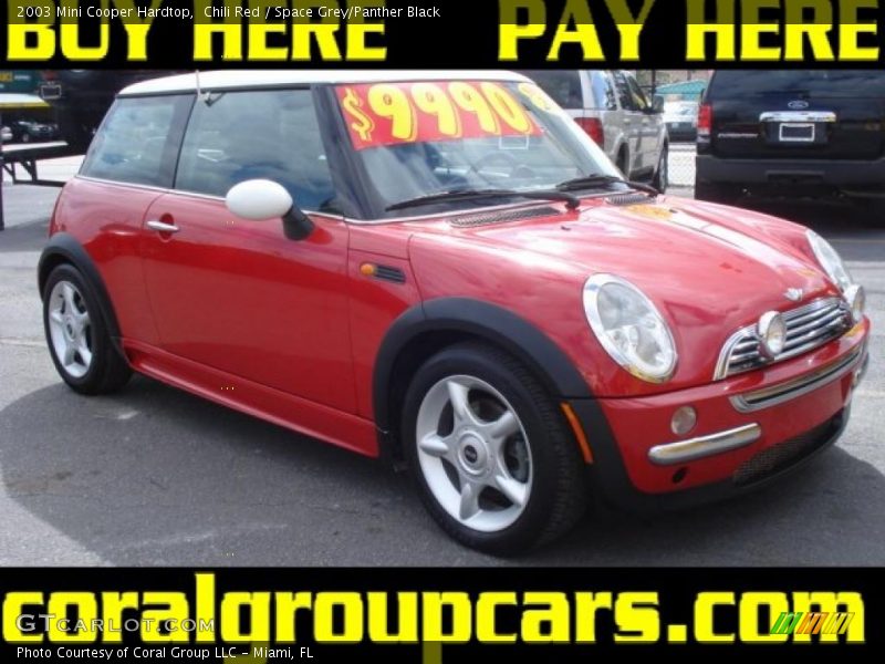 Chili Red / Space Grey/Panther Black 2003 Mini Cooper Hardtop