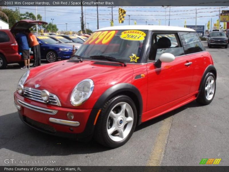 Chili Red / Space Grey/Panther Black 2003 Mini Cooper Hardtop