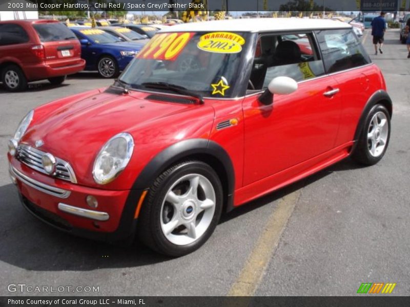 Chili Red / Space Grey/Panther Black 2003 Mini Cooper Hardtop