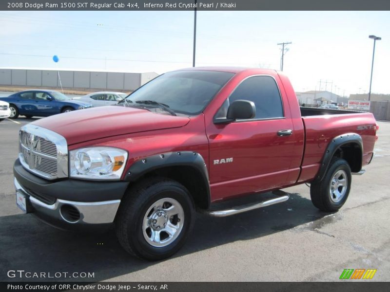 Inferno Red Crystal Pearl / Khaki 2008 Dodge Ram 1500 SXT Regular Cab 4x4