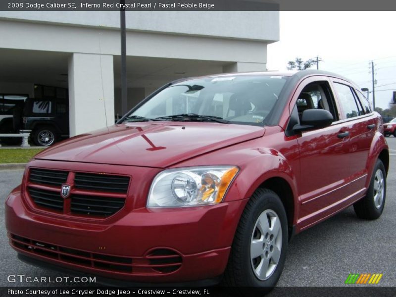 Inferno Red Crystal Pearl / Pastel Pebble Beige 2008 Dodge Caliber SE