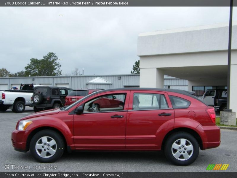 Inferno Red Crystal Pearl / Pastel Pebble Beige 2008 Dodge Caliber SE