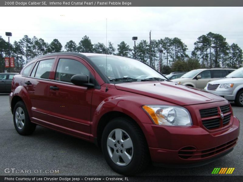 Inferno Red Crystal Pearl / Pastel Pebble Beige 2008 Dodge Caliber SE