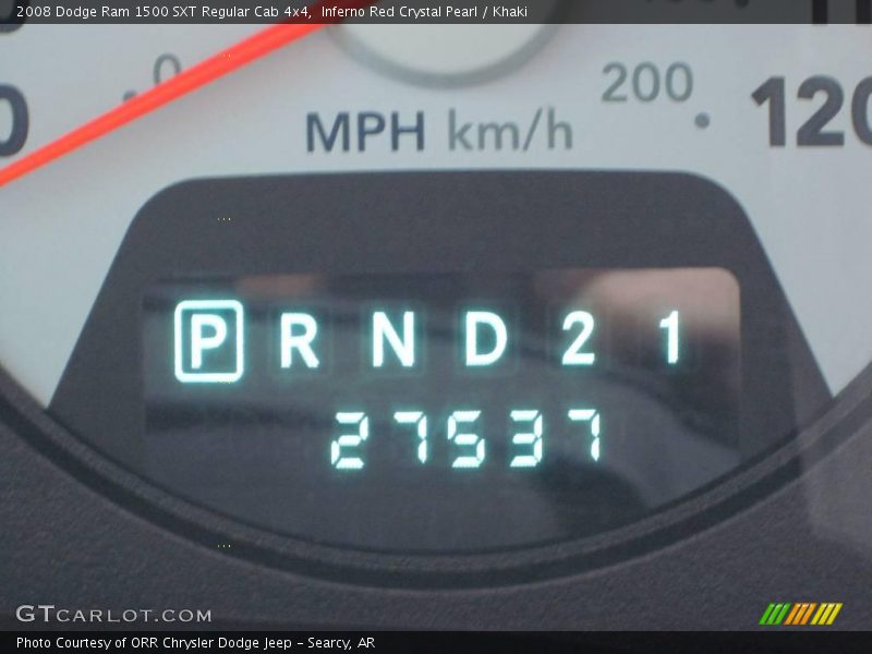 Inferno Red Crystal Pearl / Khaki 2008 Dodge Ram 1500 SXT Regular Cab 4x4