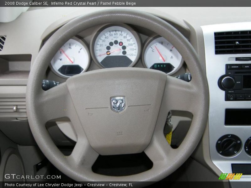 Inferno Red Crystal Pearl / Pastel Pebble Beige 2008 Dodge Caliber SE