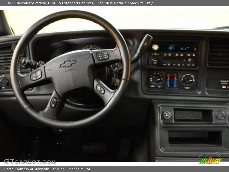 Dark Blue Metallic / Medium Gray 2003 Chevrolet Silverado 1500 LS Extended Cab 4x4