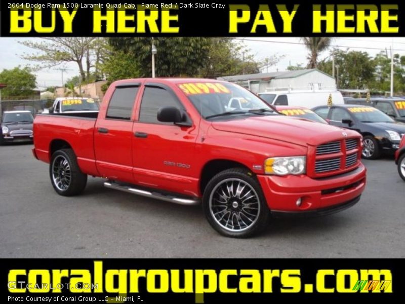 Flame Red / Dark Slate Gray 2004 Dodge Ram 1500 Laramie Quad Cab
