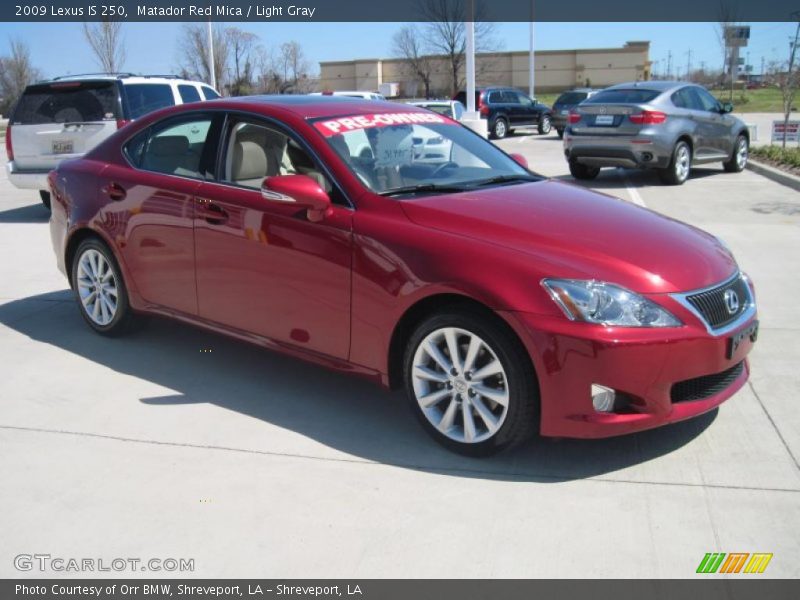 Matador Red Mica / Light Gray 2009 Lexus IS 250