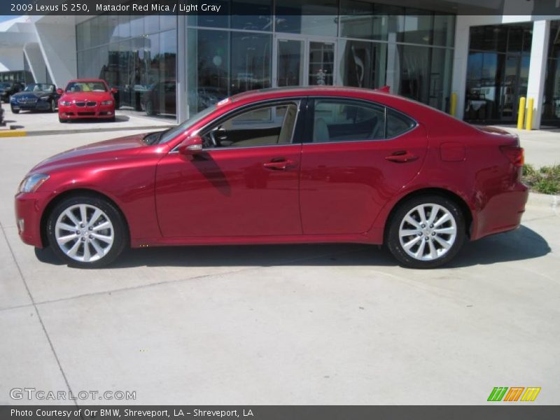 Matador Red Mica / Light Gray 2009 Lexus IS 250