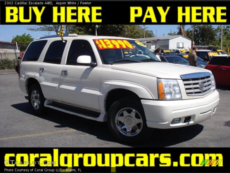 Aspen White / Pewter 2002 Cadillac Escalade AWD