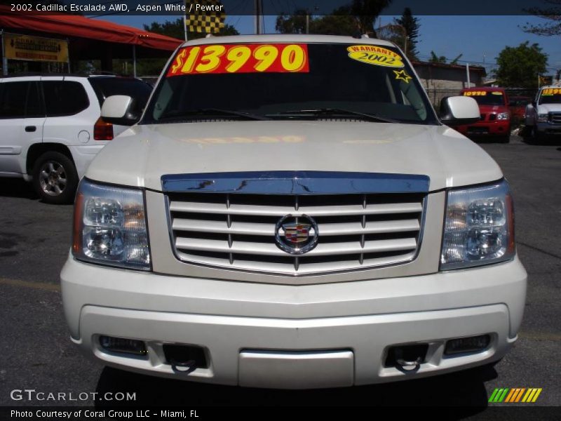 Aspen White / Pewter 2002 Cadillac Escalade AWD