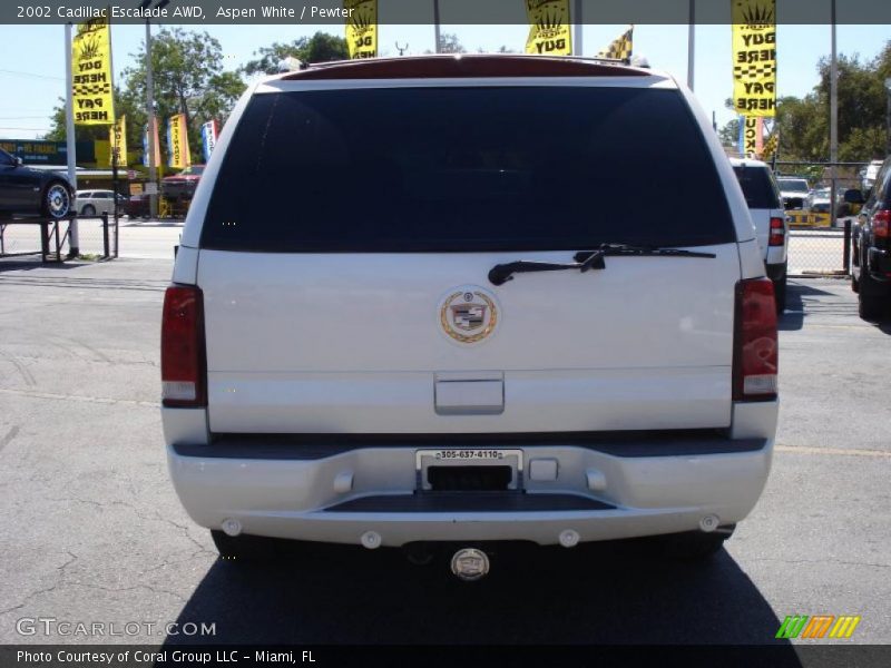 Aspen White / Pewter 2002 Cadillac Escalade AWD