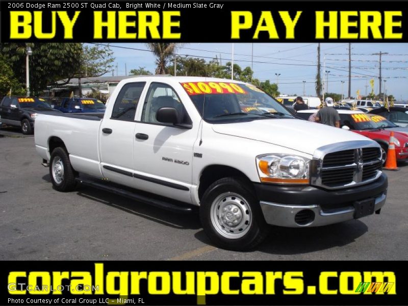 Bright White / Medium Slate Gray 2006 Dodge Ram 2500 ST Quad Cab