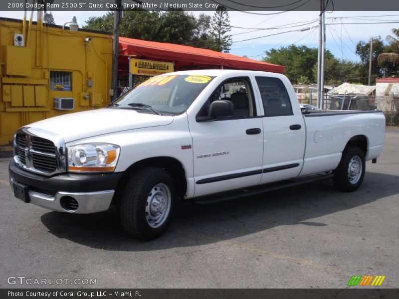 Bright White / Medium Slate Gray 2006 Dodge Ram 2500 ST Quad Cab