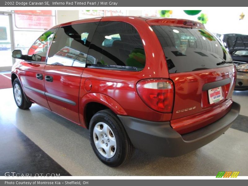 Inferno Red Tinted Pearl / Mist Gray 2002 Dodge Caravan SE