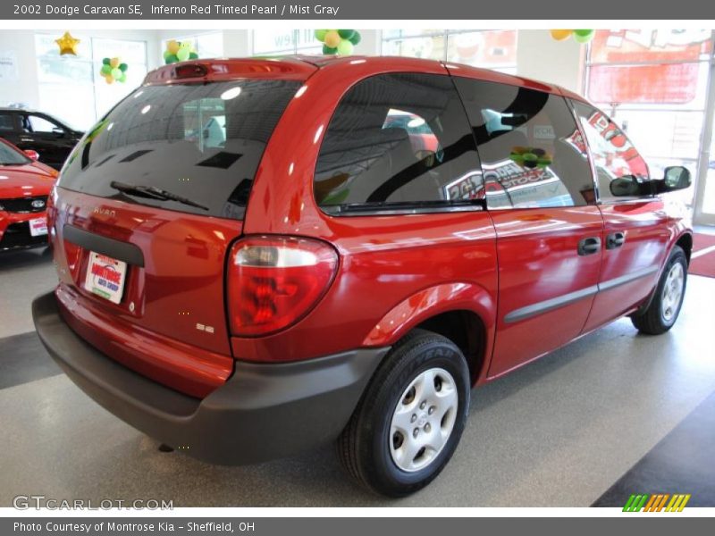 Inferno Red Tinted Pearl / Mist Gray 2002 Dodge Caravan SE