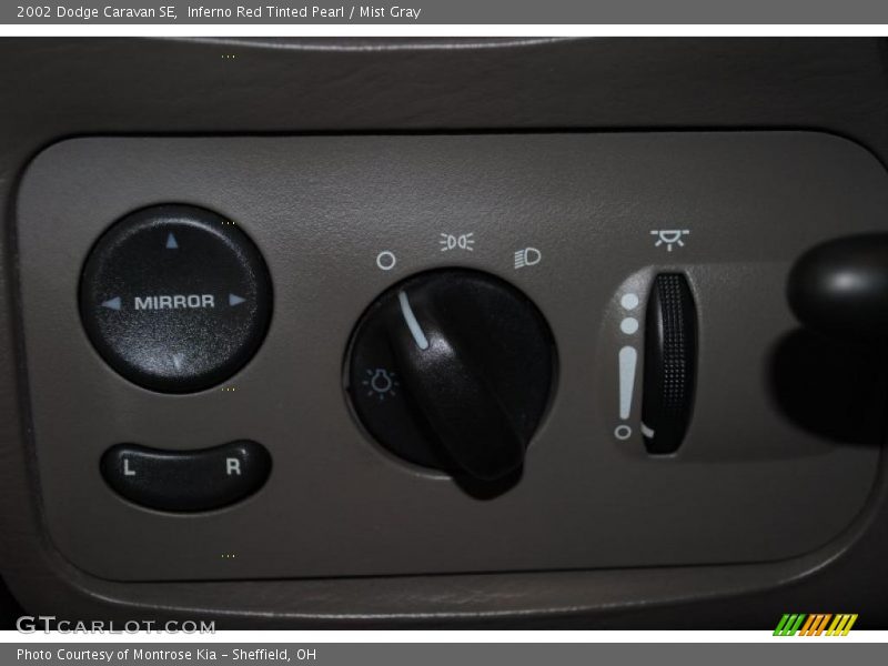 Inferno Red Tinted Pearl / Mist Gray 2002 Dodge Caravan SE