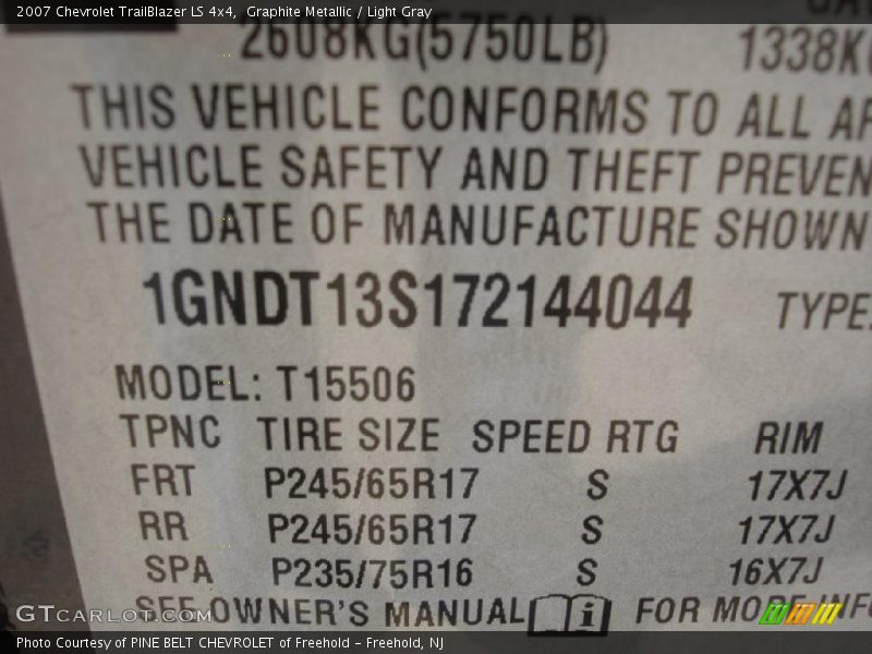 Graphite Metallic / Light Gray 2007 Chevrolet TrailBlazer LS 4x4