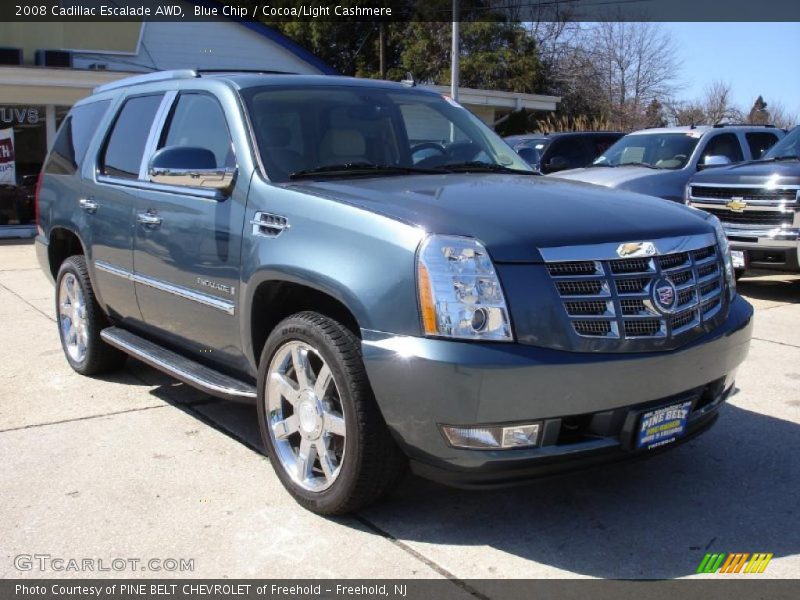 Blue Chip / Cocoa/Light Cashmere 2008 Cadillac Escalade AWD