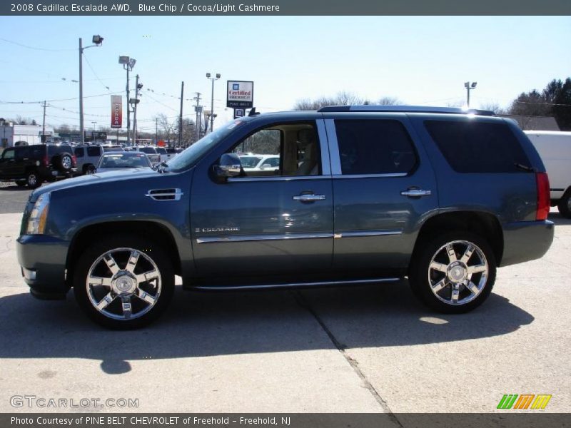 Blue Chip / Cocoa/Light Cashmere 2008 Cadillac Escalade AWD