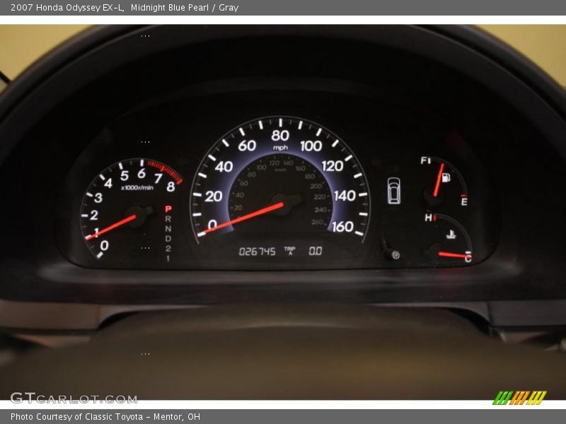 Midnight Blue Pearl / Gray 2007 Honda Odyssey EX-L