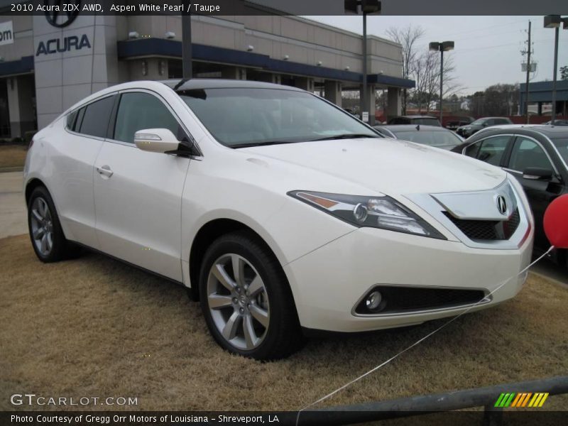 Aspen White Pearl / Taupe 2010 Acura ZDX AWD