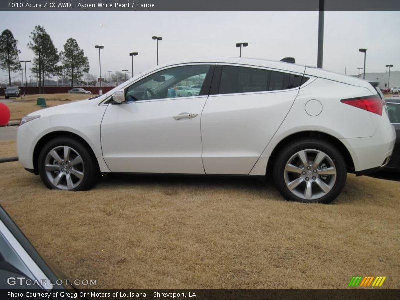 Aspen White Pearl / Taupe 2010 Acura ZDX AWD