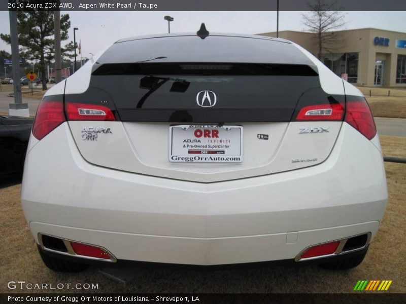 Aspen White Pearl / Taupe 2010 Acura ZDX AWD