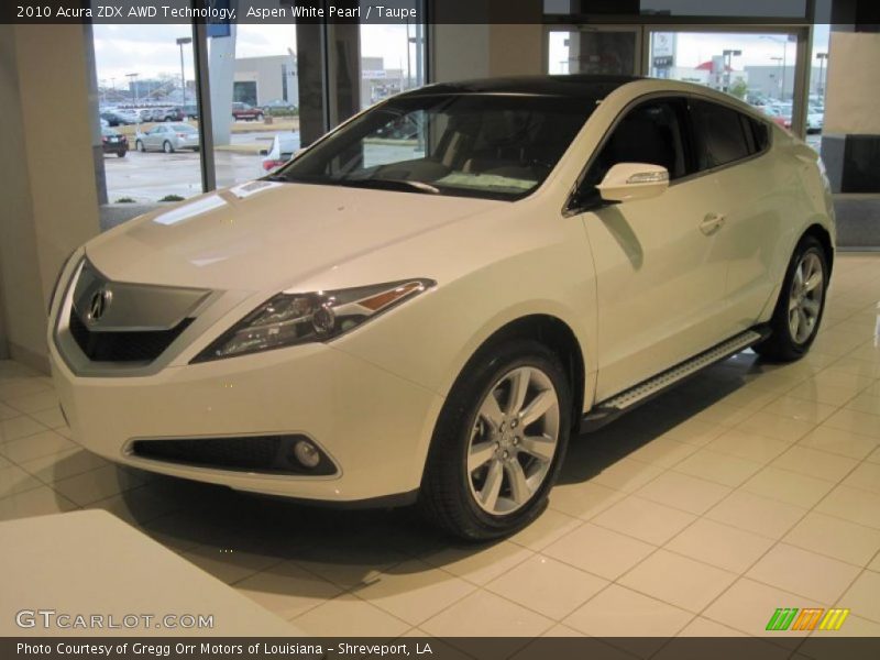 Aspen White Pearl / Taupe 2010 Acura ZDX AWD Technology