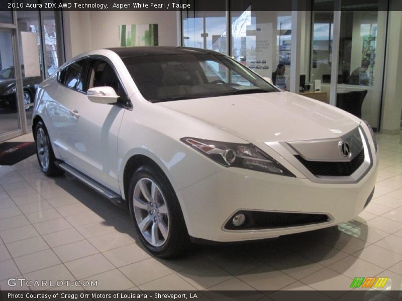Aspen White Pearl / Taupe 2010 Acura ZDX AWD Technology