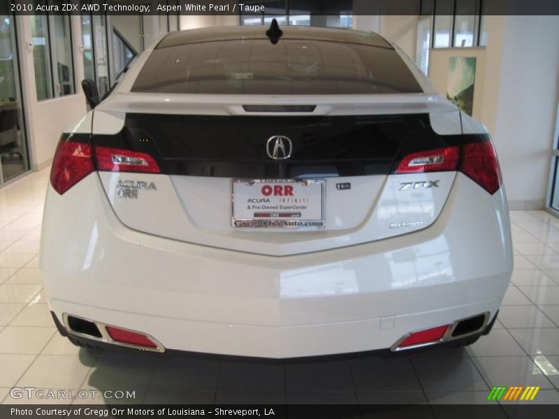 Aspen White Pearl / Taupe 2010 Acura ZDX AWD Technology