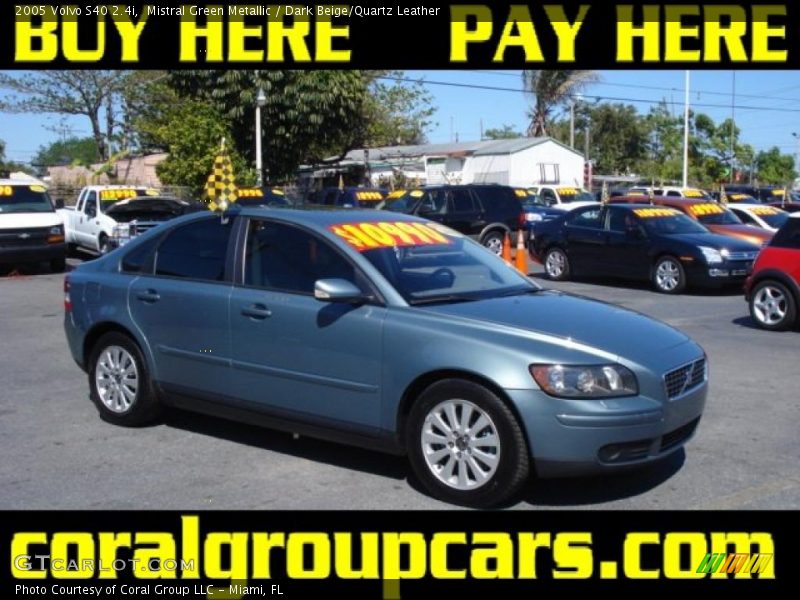 Mistral Green Metallic / Dark Beige/Quartz Leather 2005 Volvo S40 2.4i