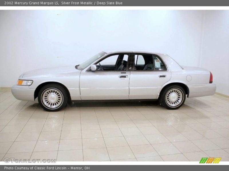 Silver Frost Metallic / Deep Slate Blue 2002 Mercury Grand Marquis LS