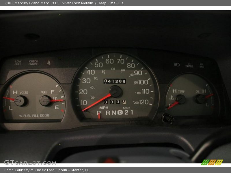 Silver Frost Metallic / Deep Slate Blue 2002 Mercury Grand Marquis LS