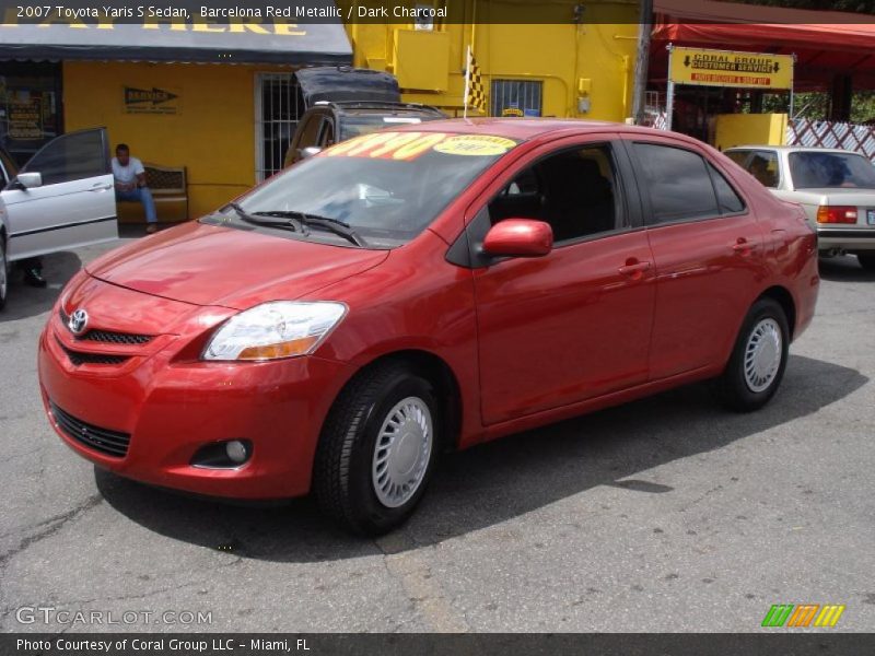 Barcelona Red Metallic / Dark Charcoal 2007 Toyota Yaris S Sedan