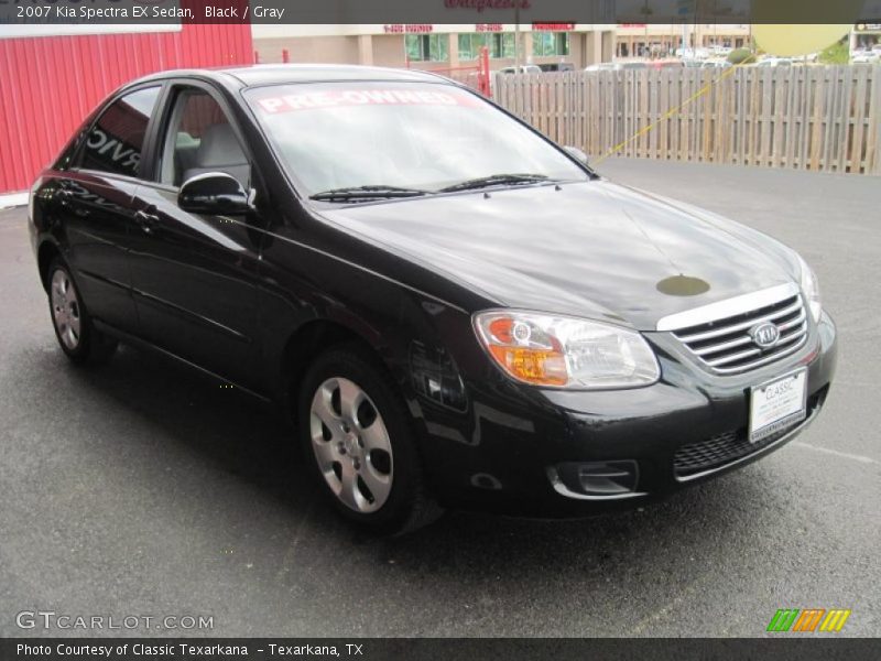 Black / Gray 2007 Kia Spectra EX Sedan