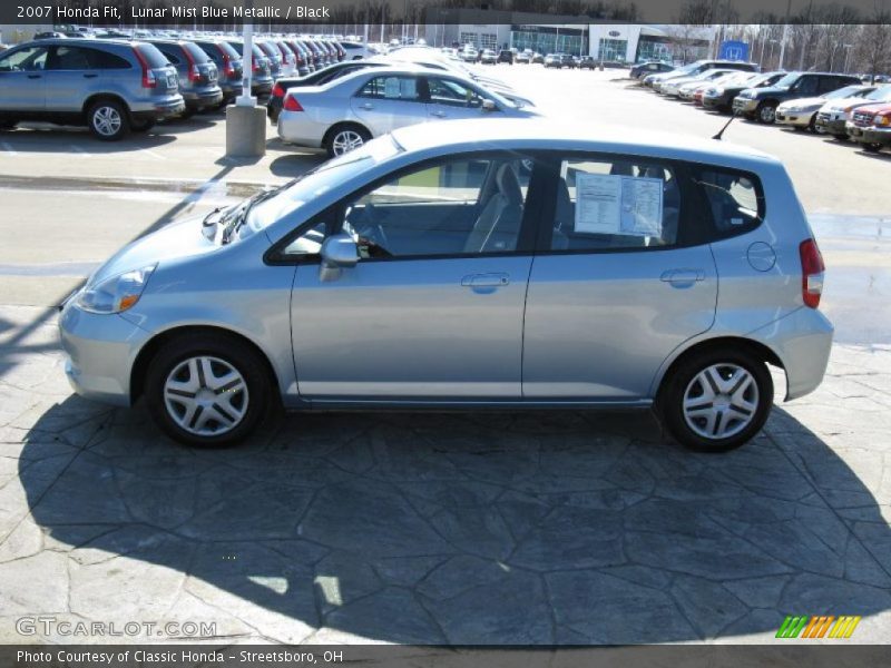 Lunar Mist Blue Metallic / Black 2007 Honda Fit