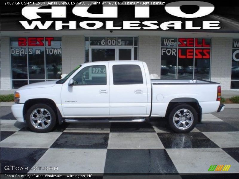 Summit White / Dark Titanium/Light Titanium 2007 GMC Sierra 1500 Denali Crew Cab AWD