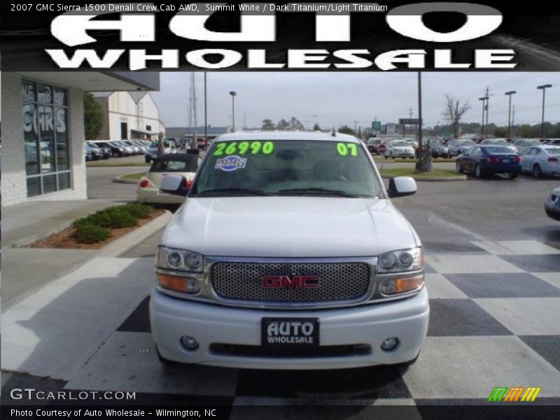 Summit White / Dark Titanium/Light Titanium 2007 GMC Sierra 1500 Denali Crew Cab AWD