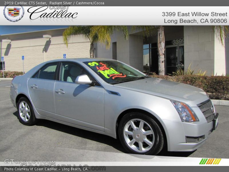 Radiant Silver / Cashmere/Cocoa 2009 Cadillac CTS Sedan