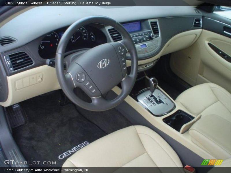 Sterling Blue Metallic / Beige 2009 Hyundai Genesis 3.8 Sedan